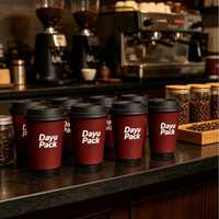 Gobelets jetables en papier avec revêtement PE biodégradable rouge pour jus, café, thé, avec logo personnalisé