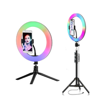 MJ26 Youtube Video Live Streaming Selfie illuminazione fotografica porta telefono 10 pollici LED anello di luce