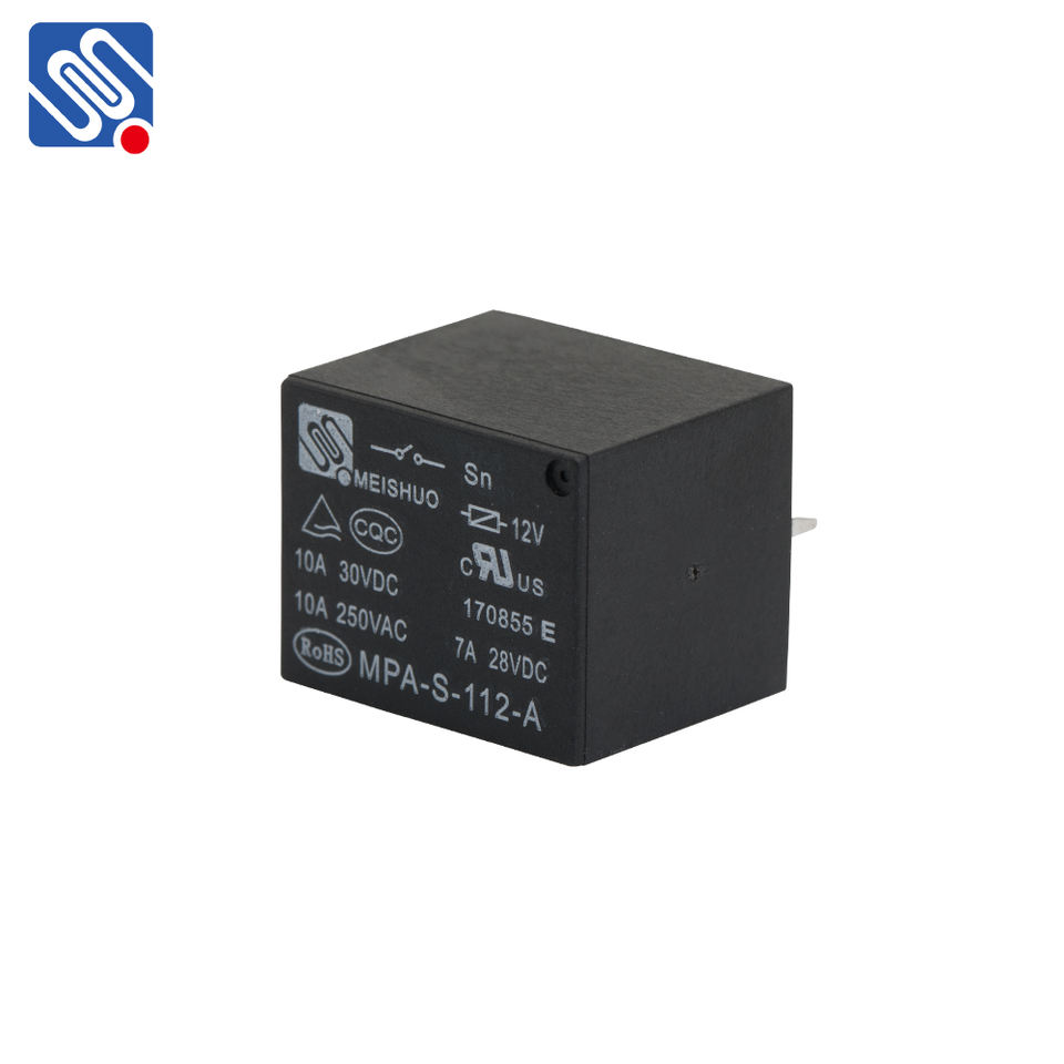 Meishuo MPA-S-112-A T73 Miniature Electromagnetic Relay 12V 4Pin T73 10A Sugar Cube Relay with Sealed Protection 1A Contact