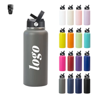 Bouteille d'eau sport isotherme en acier inoxydable à double paroi, personnalisée, 32 oz et 40 oz, avec couvercle verrouillable ODM