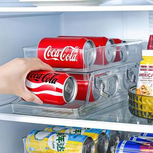Factory Wholesale Automatic Rolling Clear Drink Holder Double-layer Plastic Beer Soda Can <b>Storage</b> <b>Box</b> Pull Can <b>Drawer</b> Shelving - Product Image 4