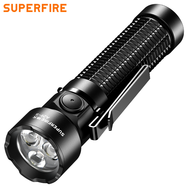 A29-S Aluminum Alloy EDC Flashlight 15W 1230Lm 140m Range Type-C Charging IP44 Rated for Outdoor Fixed-focus Flashlight
