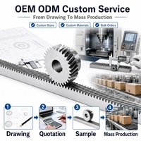 Crémaillère et pignon usinés CNC sur mesure M1-M4 hélicoïdaux droits en acier inoxydable et nylon, haute précision, service OEM ODM sur mesure