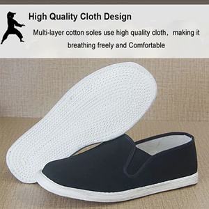 Chaussures d'entraînement <span class=keywords><strong>Wushu</strong></span> à semelle en coton multicouche noire <span class=keywords><strong>Shaolin</strong></span> Monk Tai Chi Baskets d'arts martiaux <span class=keywords><strong>Kung</strong></span> <span class=keywords><strong>Fu</strong></span> Chaussures de sport en tissu - Product Image 5