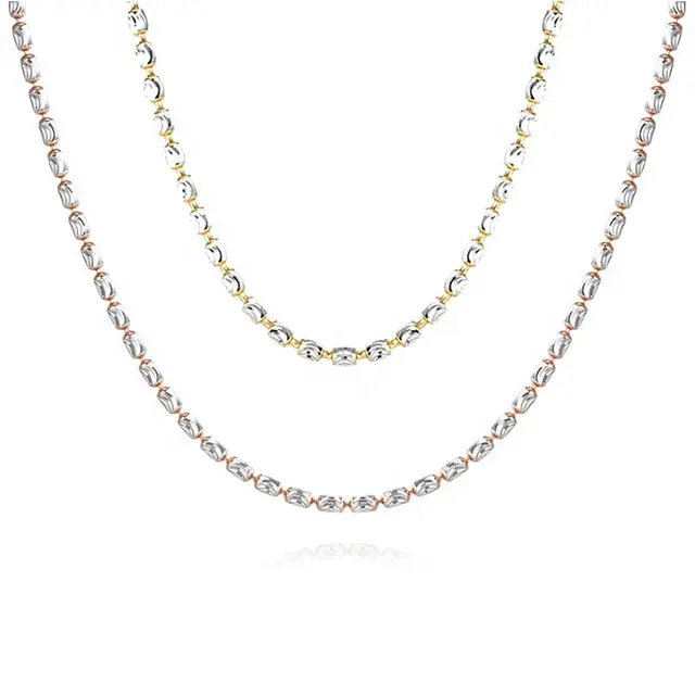 XInfly Rose Gouden Hals Ketting Platinum Dubbele Kleuren Pandbare Verstelbare Ontwerp 18K Puur Gouden Diamanten Halsketting Voor Heren