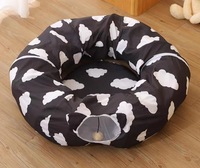 Lit pliable en polyester modèle XY245 pour chats, chiens, lapins – Conception simple, tunnel de grimpement