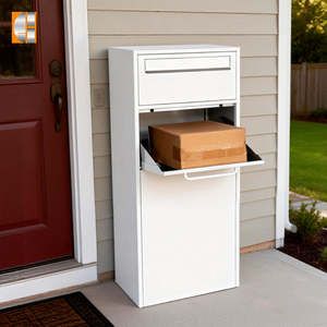 Boîte aux lettres autoportante en acier inoxydable avec revêtement en poudre, étanche, capacité de 48 L pour les courriers et les lettres - Product Image 1