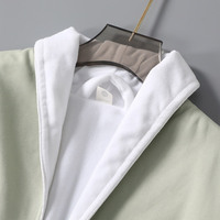Peignoir de luxe unisexe pour spa Peignoir chaud d'hiver Tissu éponge de coton brodé avec logo personnalisé Robe grande taille à séchage rapide