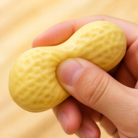 Jouet anti-stress en forme d'arachide, jouet à presser en TPR, jouet sensoriel avec son craquant, jouet de décompression pour enfants et adultes