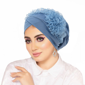 Thời trang hồi giáo ren hoa Phụ kiện tóc phụ nữ Mũ Turban hat - Product Image 1