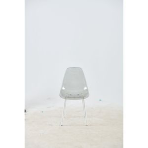 Juego DB de 4 sillas de comedor de granja gris transparente con patas de metal función de luz de asiento de plástico PP para salas de estar uso doméstico - Product Image 5