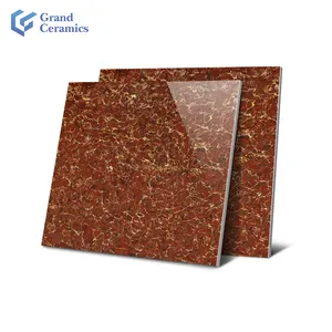 Piastrelle per pavimenti della hall dell'hotel all'ingrosso 600x600 piastrelle in gres porcellanato lucido marrone <span class=keywords><strong>cioccolato</strong></span> per villa e bagno - Product Image 1