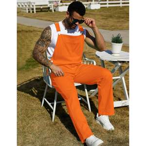 Overol Naranja Personalizado para Hombre, Ropa de Trabajo Transpirable de Algodón, Mono Utilitario con Bolsillos, Ropa de Pesca Unisex para Adultos - Product Image 3