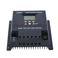 Contrôleur de charge solaire AUTO 60A 12V 24V 48V PWM Chargeur de batterie intelligent