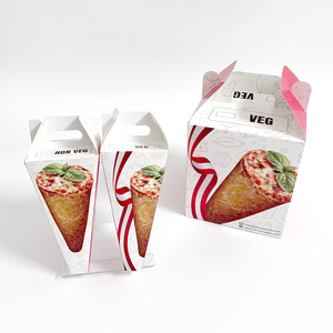 Boîte à gaufres en papier biodégradable de qualité alimentaire en gros 2025, support à crêpes, cône personnalisé, boîte à cône à pizza avec logo - Product Image 2
