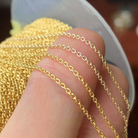 14K emas diisi 1.12mm bulat bentuk O rantai klasik kalung gelang rantai untuk DIY buatan tangan permanen membuat Perhiasan Aksesoris