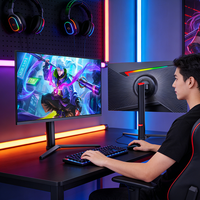 Nuevo Monitor Gaming Curvo HDR de 27 Pulgadas 2026 con Baja Luz Azul, 180Hz/165Hz, Pantalla 4K, Altura Ajustable y Altavoces Integrados
