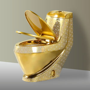 Tualet Inodoro palikuran plated s-trap one piece ceramic gold toilet bowl set bathroom sanitary ware golden color gold wc toilet