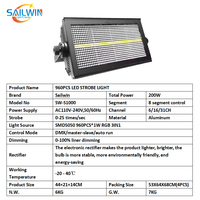 Sailwin DMX Lumière de Scène Atomic 200W 8+8 Segments RGB Pixel LED Stroboscope DMX512 Lumières LED Linéaires Graduables pour Événements