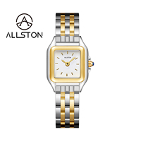 Jam Tangan Wanita OEM Custom Made Mini Square Crown Drill Stainless Steel Analog Fashion MOQ Rendah Mewah Sport Sederhana Minimalis