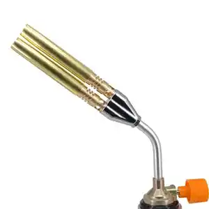 Soplete Manual para barbacoa, soldadura de <span class=keywords><strong>Gas</strong></span> butano, llama de cobre completo, pistola de pulverización de alta temperatura de encendido de doble tubo - Product Image 1