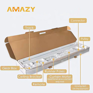 Kit de Motor Inteligente para Cortinas Tuya WiFi DIY con Riel Motorizado, Compatible con Alexa y Google Home, Juego de Cortinas Eléctricas con Control Remoto - Product Image 2