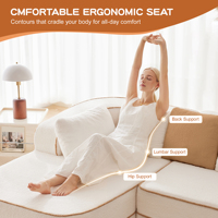 Maßgefertigtes Stoffsofa ohne Montage, 32D Knochenloses Sofa, Kontrastfarben-Design, Flauschige Bequeme Couch mit L-förmiger Chaiselongue, für Wohnzimmer