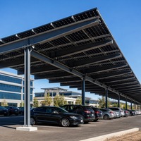 Système de montage solaire commercial haute résistance en forme de T, support de carport en aluminium et acier au carbone, montage au sol