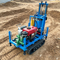 Foreuse agricole robuste sur chenilles, diesel 35 CV, hydraulique, pour puits d'eau, 150 m, durable