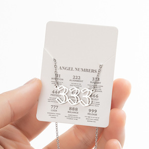 Collar con Colgante de Cadena de Bambú con Número de la Suerte para Mujer, Diseño de Ángel, Acero Inoxidable, Estilo Vintage, <span class=keywords><strong>Números</strong></span> del 000 al 999, Novedad OEM 2026 - Product Image 6
