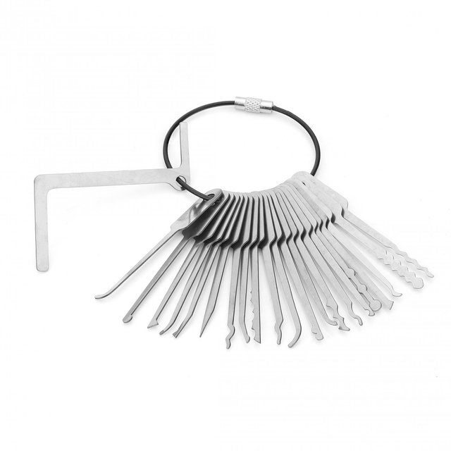 HUANYUSUPPLY 21-Piece Universal Lock-picking Tools & Keys for Professional Locksmiths and Novices European Standard