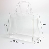 Sac à main haut de gamme transparent, nouveau style, sac d'emballage pour fleurs, sac à main en plastique pour bouquet de fleurs