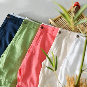 Pantaloncini <span class=keywords><strong>Cargo</strong></span> da Uomo in <span class=keywords><strong>Lino</strong></span> Casual a Vita Media con Stampa, Vestibilità Ampia, Chiusura a Zip sul Ginocchio, Tasche, Traspiranti, Estivi, Taglie Forti, Asciugatura Rapida - Product Image 2