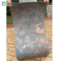 RCL Écologique Anti Fissure Respirant Mcm Rock Stone Sheet Panneau Mural Carreaux de Travertin Pierre Flexible Artificielle