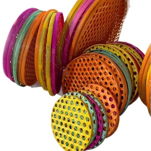 Bamboo Weaving Round Tray With Hexagonal Holes For Diy Painting And Writing Craft Art Decorative Use - Product Image 5