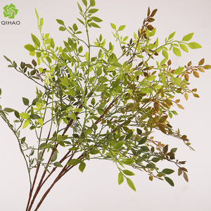 Hojas Artificiales de Nandina Domestica QIHAO, Alta Simulación, Decoraciones Florales para Interiores, Arreglos Florales para Bodas - Product Image 1