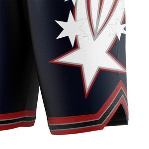 Ensemble d'uniformes de basketball HEALY Star Graphic, bleu marine, rouge, blanc, respirant, maillot et short sublimés, pour entraînement et matchs - Product Image 4