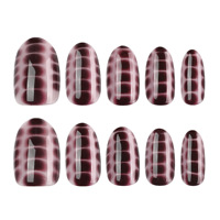 Ongles à presser en amande à motif crocodile dégradé rose-violet, texture animale simulée, décor French Manucure, matériau PMMA