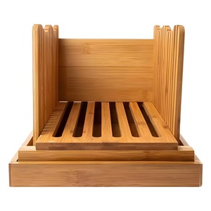 Zhongshuo Bamboo Bread Slicer Mold With <b>Storage</b> <b>Tray</b> For Easy Slicing And Crumb Collection <b>Baking</b> Tool - Product Image 5