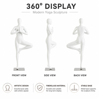 Statue personnalisée en fibre de verre FRP, sculpture de femme yogini blanche, décoration pour studio, salle de sport, hall d'hôtel