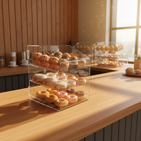Support de présentation de biscuits personnalisé en usine, présentoir à gâteaux, boîte en acrylique avec couvercles