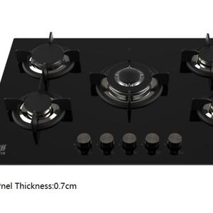 Cuisinière à gaz en verre Ksun à 5 brûleurs haute efficacité avec fonction étanche, usage domestique, garantie 1 an - Économie d'énergie et durable - Product Image 3