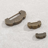 Mini cadenas vintage chinois antique effet vieilli en alliage de zinc avec clés assorties pour chambre, hôtel, école, appartement