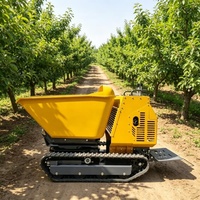 KC-1200 Handgeführter Hydraulischer Raupendumper 1200kg mit Drehbarem Trichter Mini-Raupentransporter