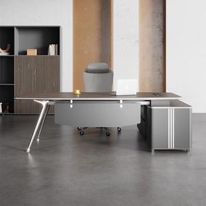 Modelo explosivo <span class=keywords><strong>de</strong></span> melamina para <span class=keywords><strong>oficina</strong></span>, escritorio ejecutivo en forma <span class=keywords><strong>de</strong></span> L, muebles <span class=keywords><strong>de</strong></span> <span class=keywords><strong>oficina</strong></span> grandes, mesa <span class=keywords><strong>de</strong></span> personal con gabinete lateral - Product Image 3