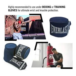 Everlast cotone blu fascia per le mani coppia spedizione completa inclusa attrezzatura da boxe e protezione - Product Image 5