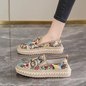 2025 nouvelles femmes d'été <span class=keywords><strong>un</strong></span> <span class=keywords><strong>pied</strong></span> de <span class=keywords><strong>mille</strong></span> couches chaussures de pêcheur en toile à semelles - Product Image 6