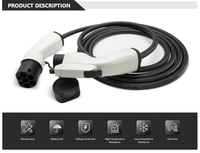 WISSENERGY Câble de charge pour véhicule électrique 1 phase 16A TPU IEC62196 3kW 5M IP 66 TPU GBT Car Type 2 EV