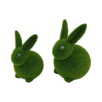 Ornements de lapin agenouillé en céramique écologiques et vertes pour enfants, décorations de Pâques, de remise de diplôme et du Nouvel An chinois