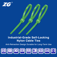 Attaches-câbles réutilisables de qualité supérieure, 100 pièces/paquet, haute résistance, vert, nylon 66 conventionnel, ignifuge 94V-2, pour usage industriel